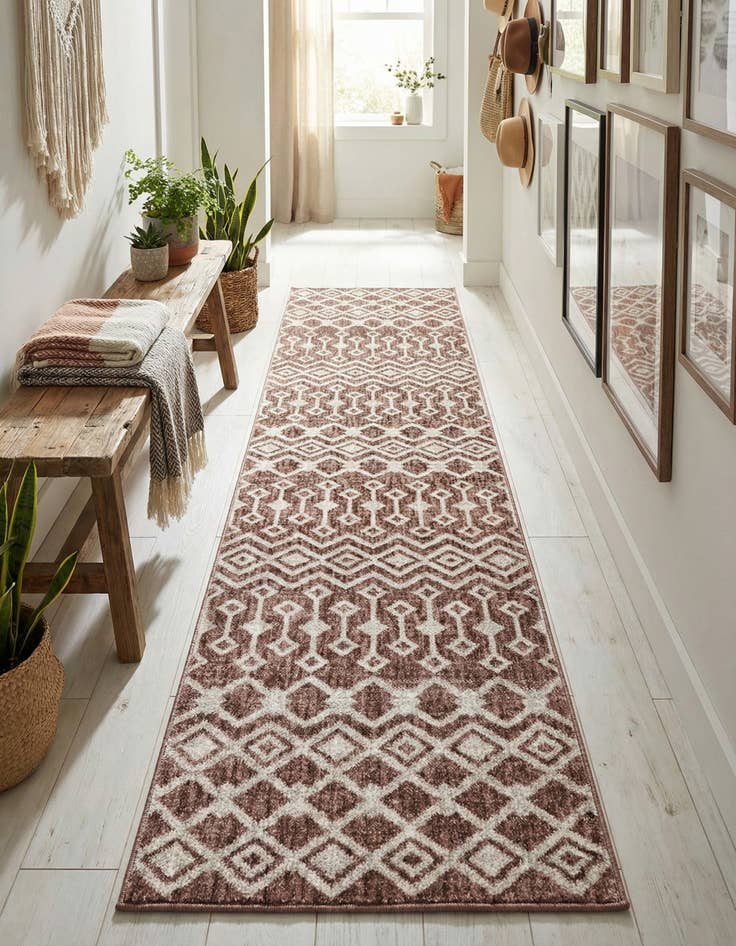 Detail image of 2' x 8' Eco Trellis Runner Rug