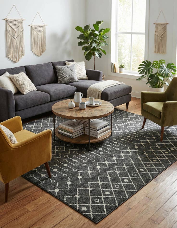 Detail image of  10' x 10' Moroccan Trellis Square Rug