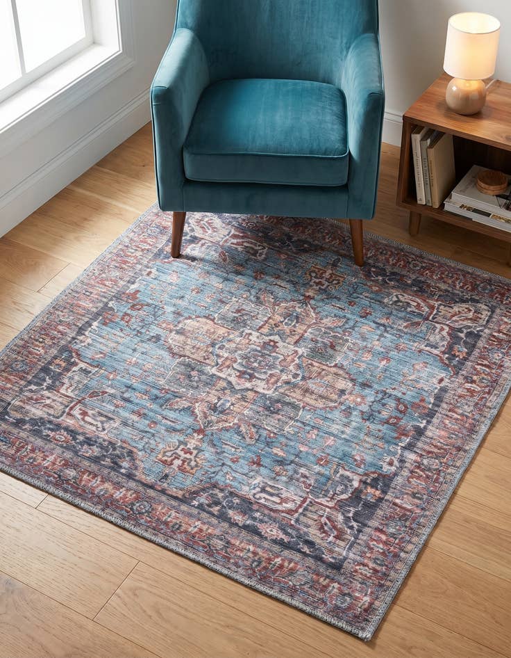 Detail image of 3' 3 x 3' 3 Washable Maahru Square Rug