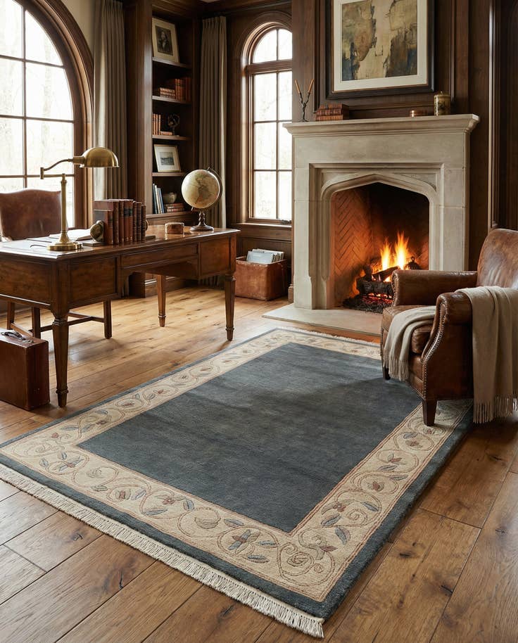 Detail image of 3' 11 x 5' 10 Hand Knotted Nepal Wool Rug