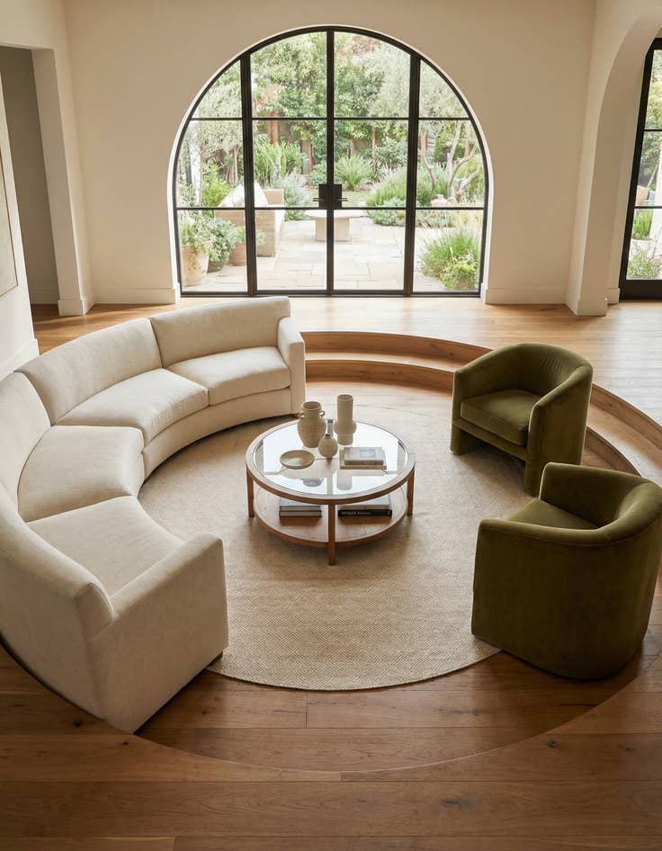 Detail image of 10' x 10'  Hand Woven Geo Trellis Flatweave Round Rug