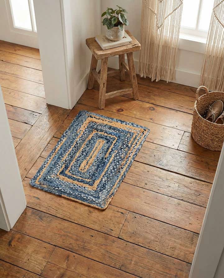 60cm x 95cm Handgefertigt Braided Chindi Teppich
