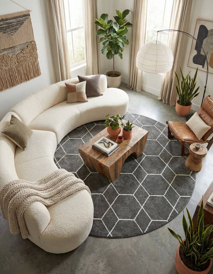 Detail image of  10' x 10' Lattice Frieze Round Rug