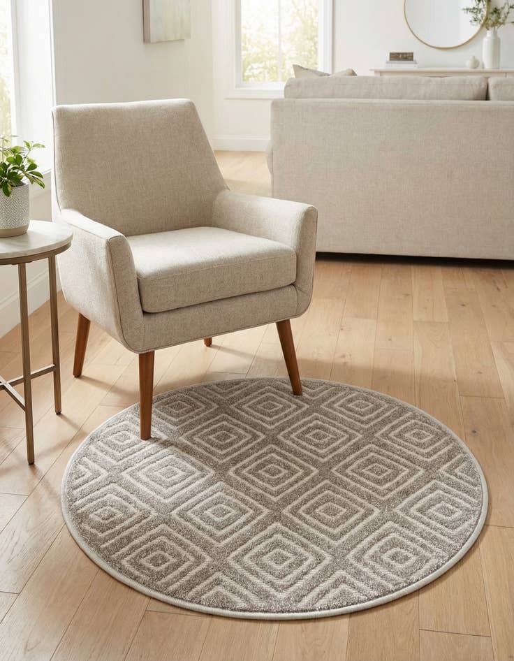 Detail image of 3' x 3' Washable Sabrina Soto Indoor / Outdoor Round Rug