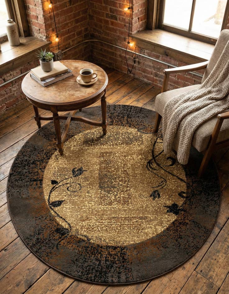 Detail image of 5' 3 x 5' 3 Cafe Round Rug