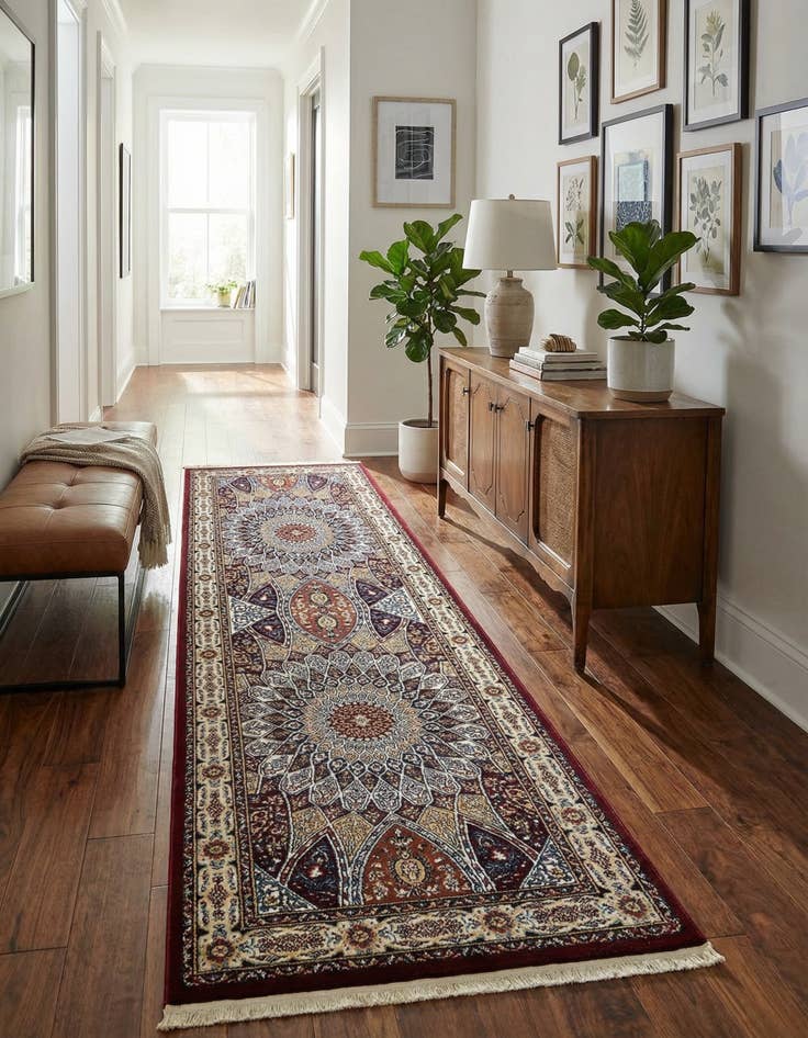 Detail image of 3' x 13' Nain Design Runner Rug