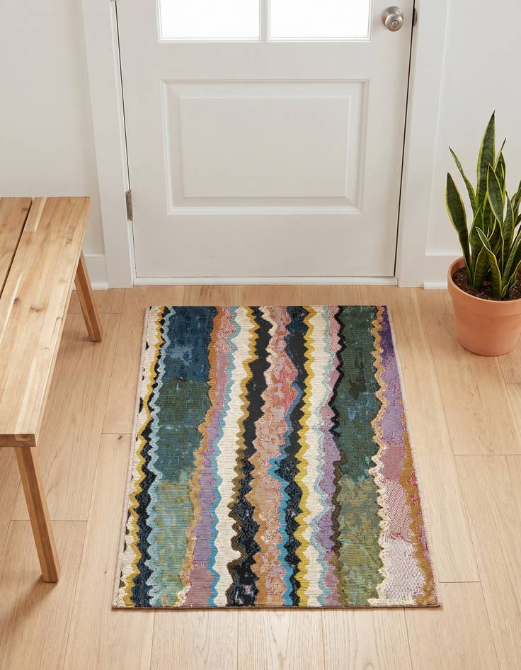 Detail image of 2' x 3' Easy-Clean Modern Indoor / Outdoor Rug