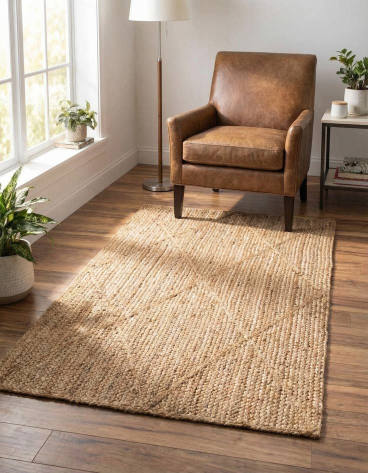 Detail image of 3' 3 x 5' 1 Handmade Braided Jute Rug