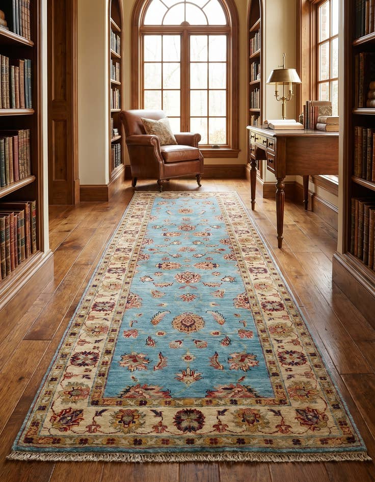 Detail image of 2' 9 x 8' 7 Hand Knotted Ariana Ziegler Runner Rug