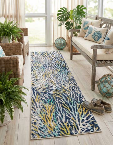 Blue Ariel Runner Rug