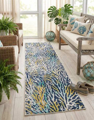 Blue Ariel Runner Rug