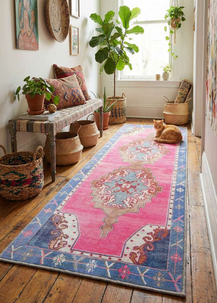2' x 6' Washable Timeless Runner Rug