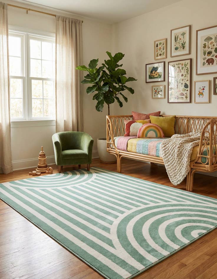 Detail image of 5' 3 x 8' Whimsy Kids Rug