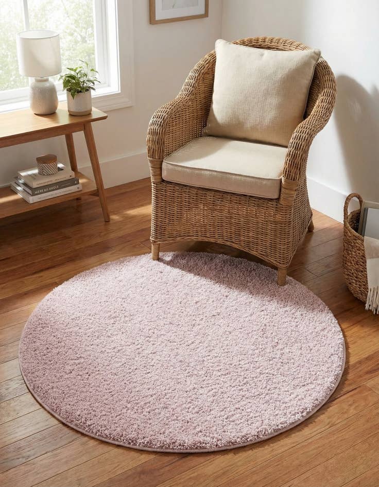 Detail image of  3' 3 x 3' 3 Soft Solid Shag Round Rug