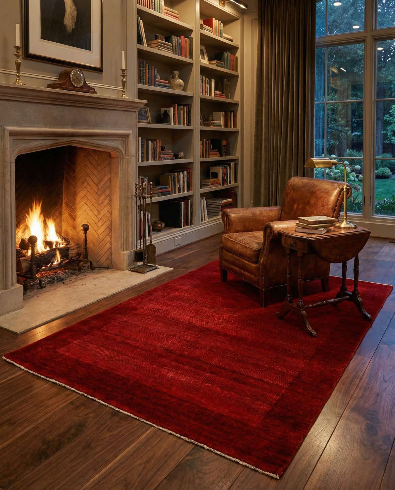 4' 9 x 6' 7 Hand Knotted Gabbeh Wool Rug