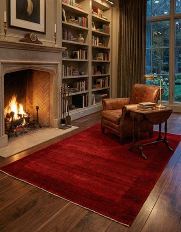 4' 9 x 6' 7 Hand Knotted Gabbeh Wool Rug