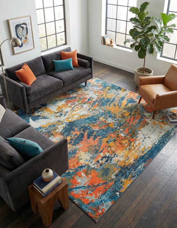 Detail image of 7' 10 x 10' Washable Vivid Rug