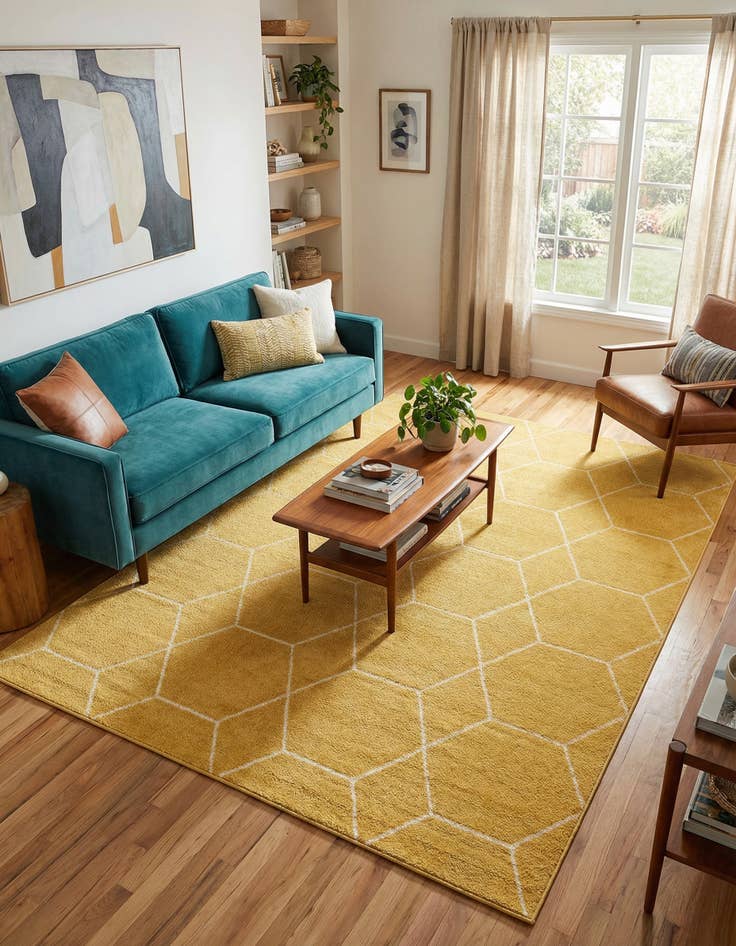 Detail image of 7' 10 x 10' Lattice Frieze Rug