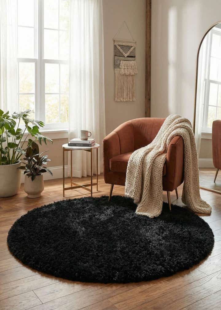 6' x 6' Infinity Shag Round Rug