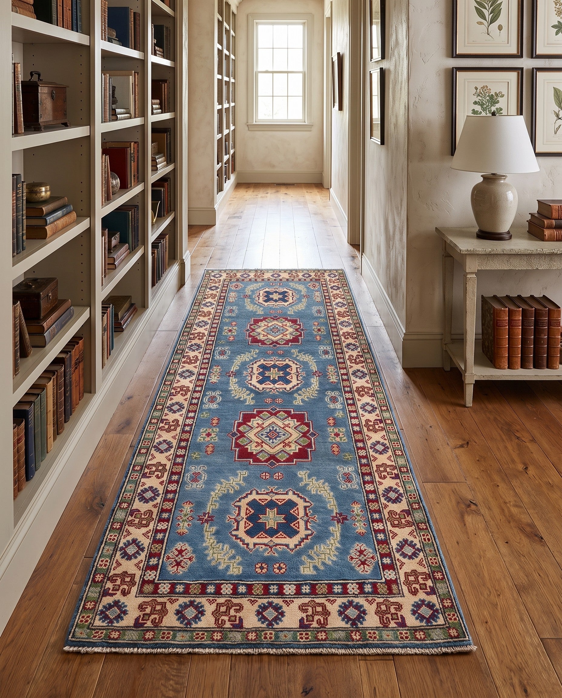 80cm x 195cm Hand Knotted Kazak Runner Rug