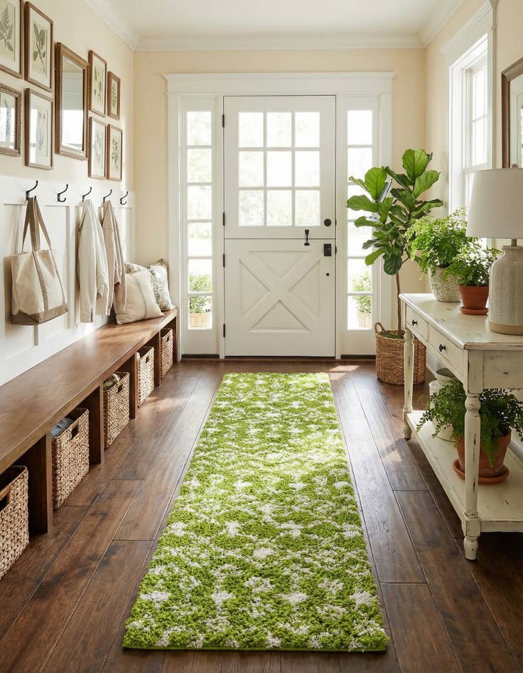 Detail image of 2' x 8' Moroccan Trellis Shag Runner Rug