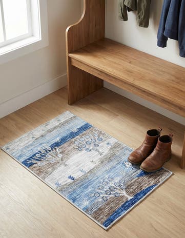 Blue Gray Gabbeh Rug