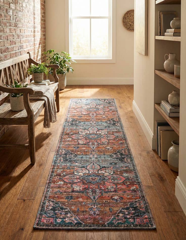 Detail image of 2' x 10' Washable Nostalgia Runner Rug