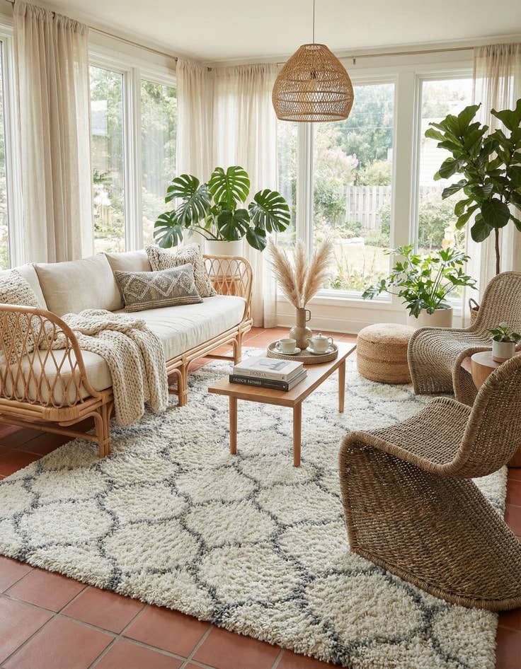 Detail image of 9' x 12' Trellis Shag Rug