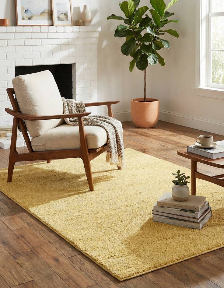 Detail image of 5' 3 x 7' 7 Solid Frieze Rug