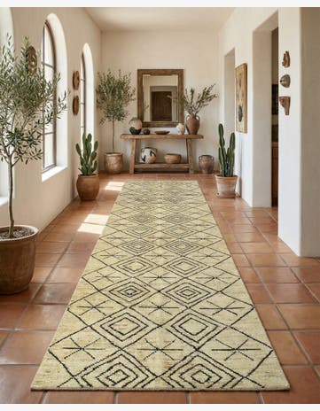 5' 5 x 18' 4 Hand Knotted Moroccan Wool Runner Rug
