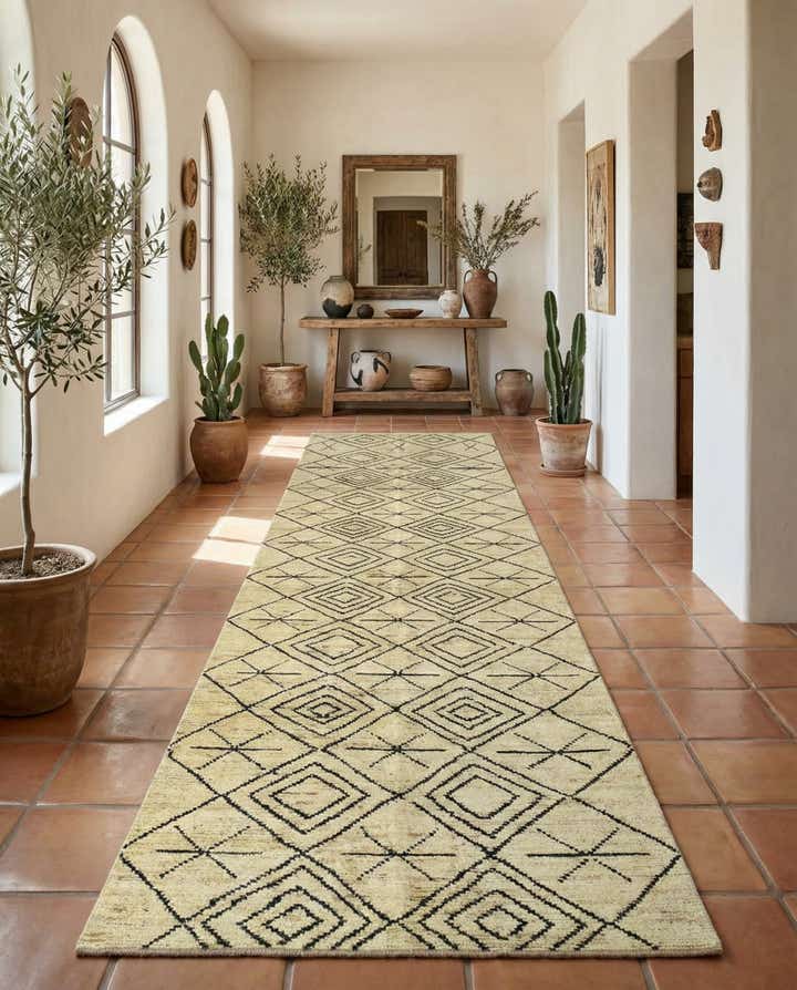 5' 5 x 18' 4 Hand Knotted Moroccan Wool Runner Rug