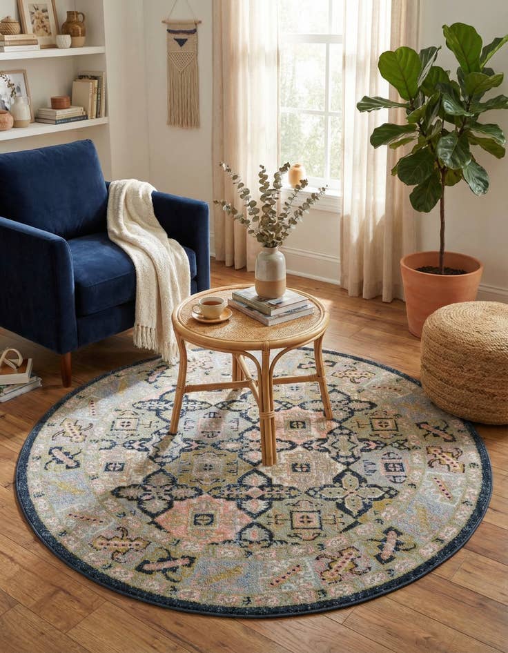 Detail image of 5' 3 x 5' 3 Kamala Washable Round Rug