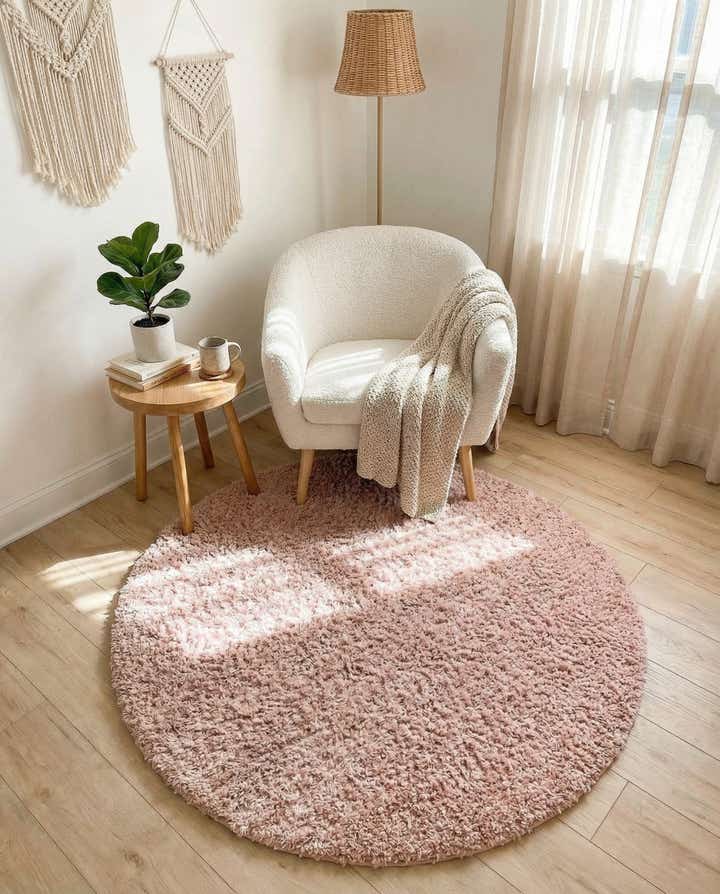 4' x 4' Zermatt Shag Round Rug