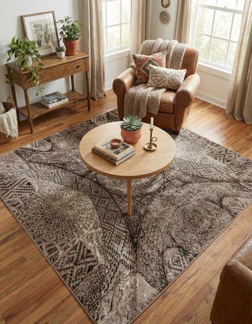 Brown Monaco Square Rug