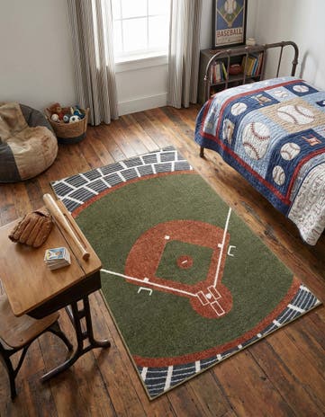 3' 3 x 5' 3 Sports Washable Rug