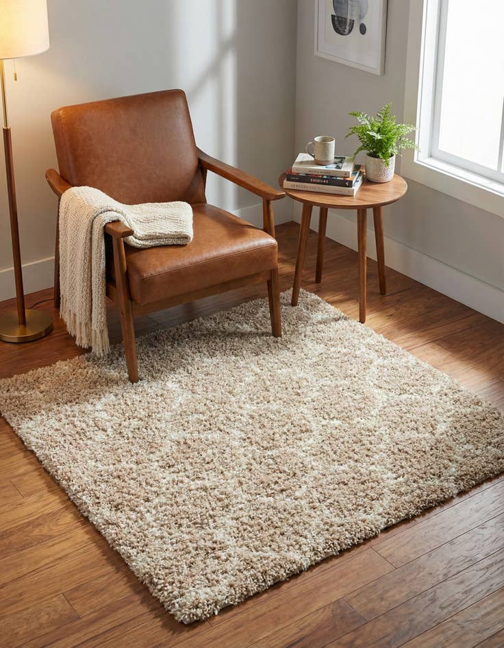 Detail image of 4' x 4' Trellis Shag Square Rug