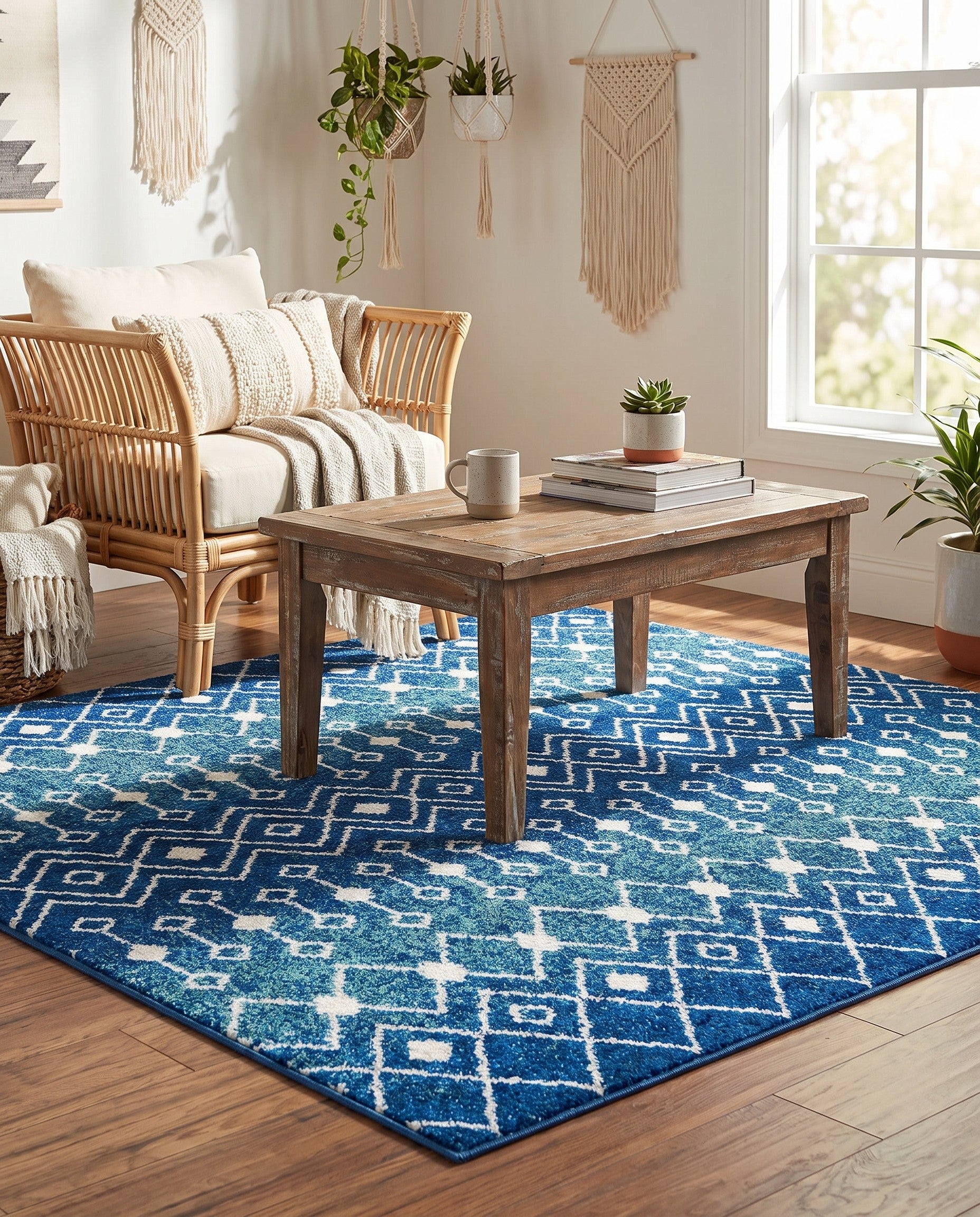 5' 3 x 5' 3 Moroccan Trellis Square Rug