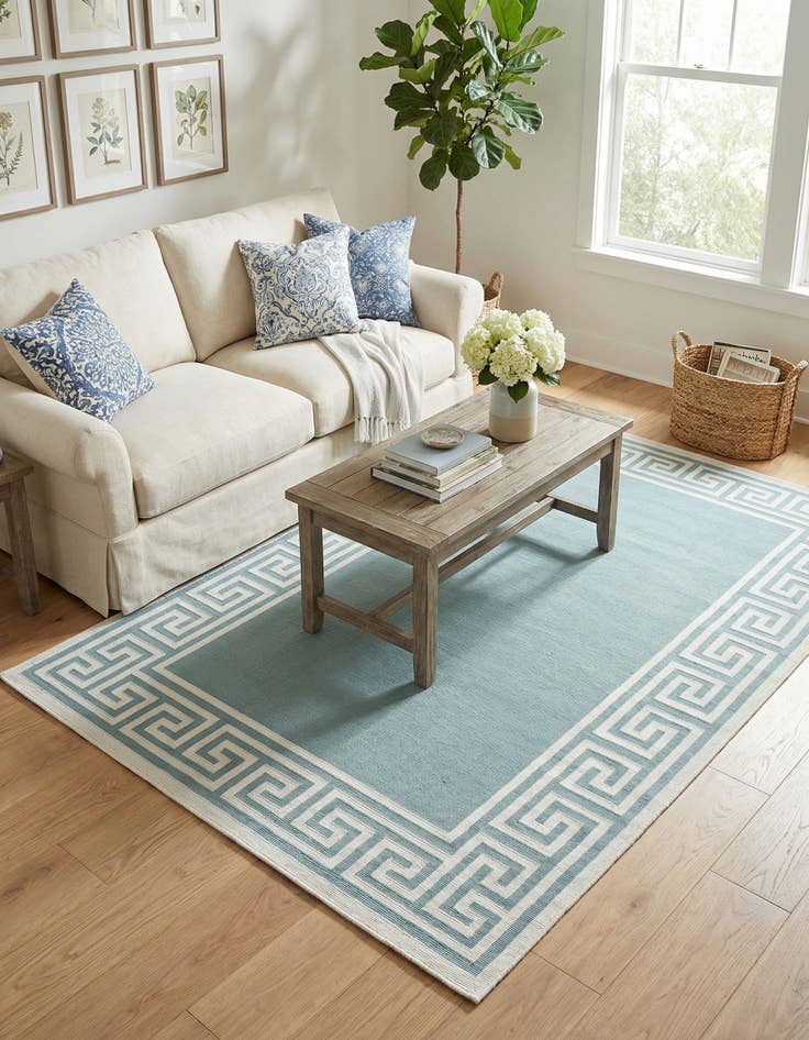 Detail image of 5' 3 x 8'  Washable Coastal Indoor / Outdoor Rug