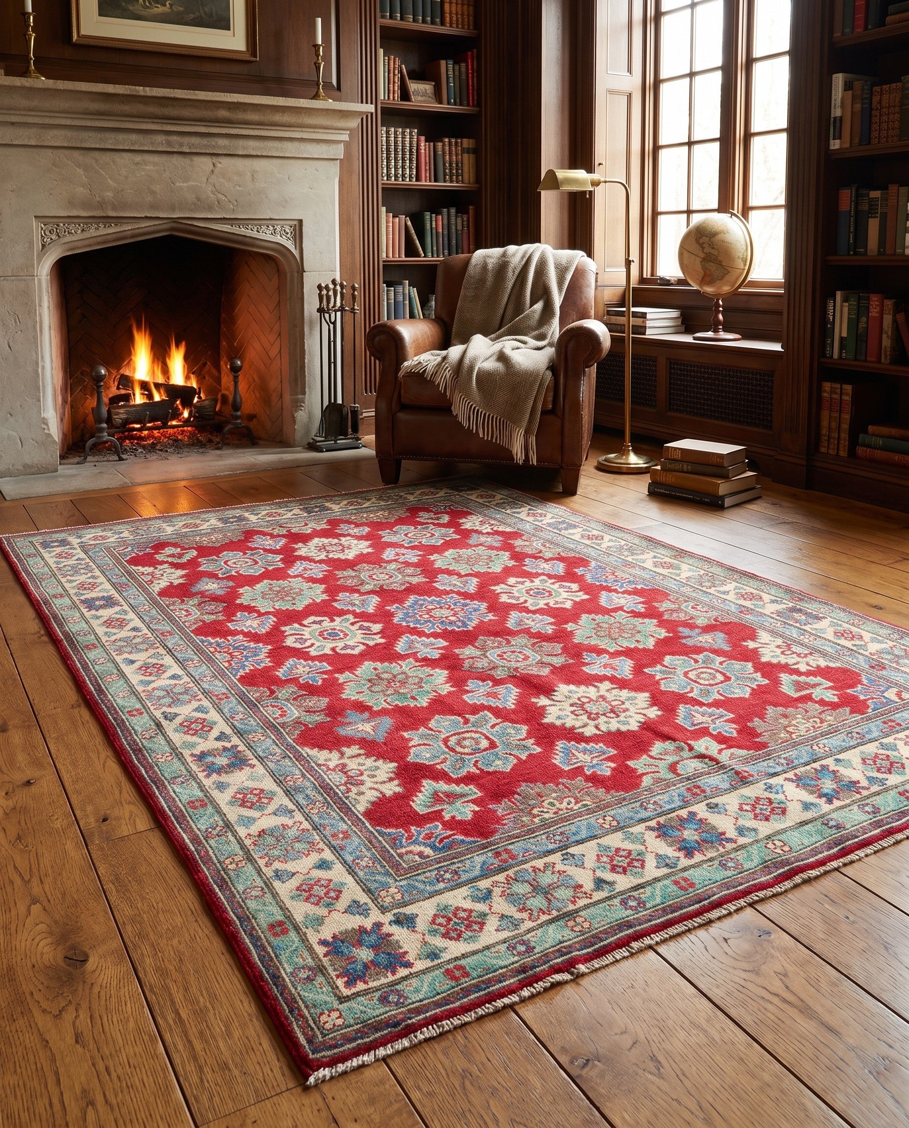 160cm x 210cm Hand Knotted Kazak Rug