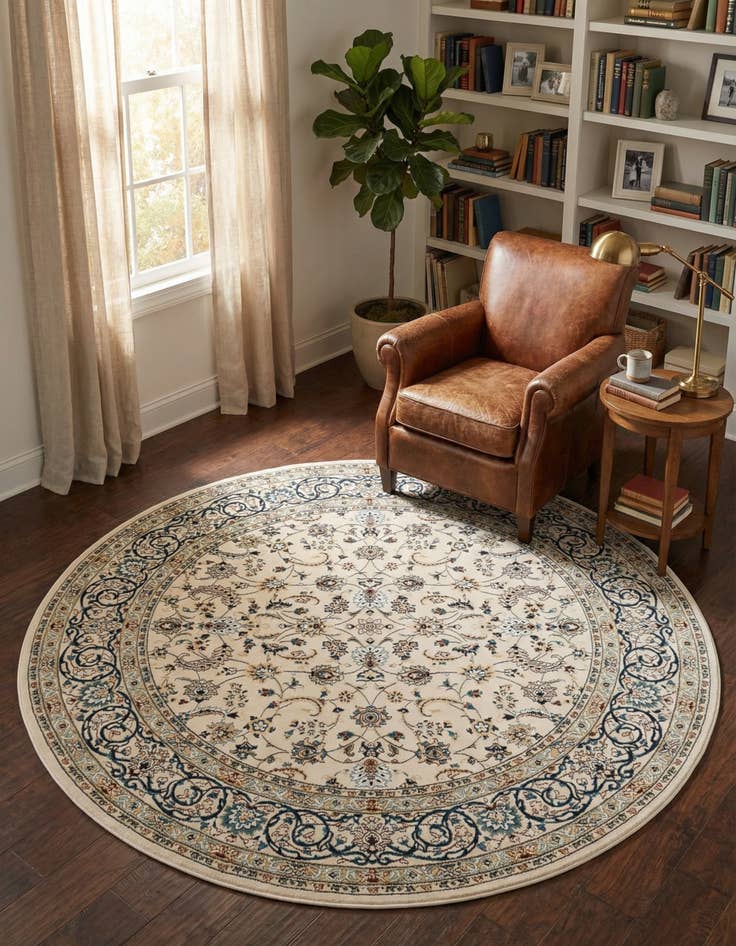 Detail image of 7' x 7' Nain Design Round Rug