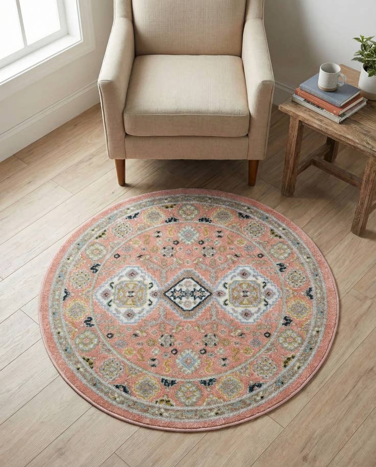 Detail image of 3' 3 x 3' 3 Kamala Washable Round Rug