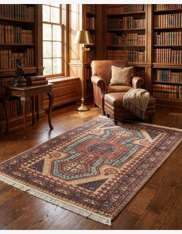 4' 2 x 6' 2 Hand Knotted Kazak Oriental Wool Rug