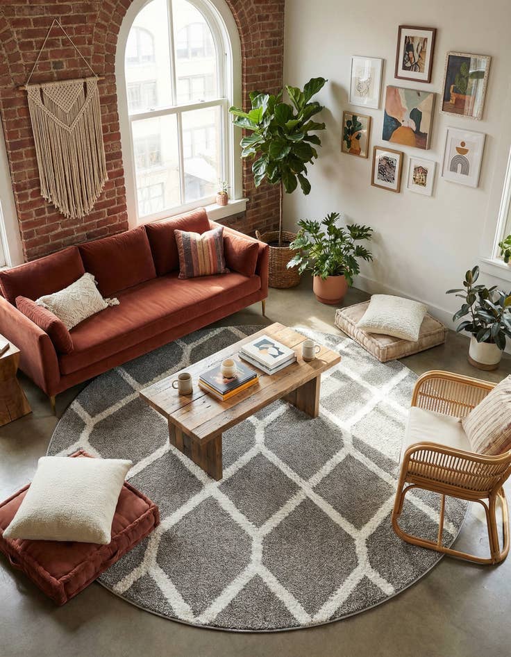 Detail image of 7' 10 x 7' 10 Boho Round Rug