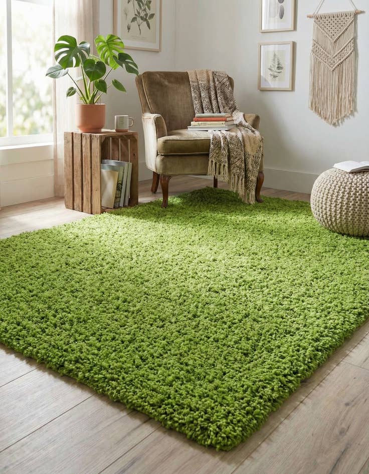 Detail image of 5' 3 x 8' Solid Shag Rug