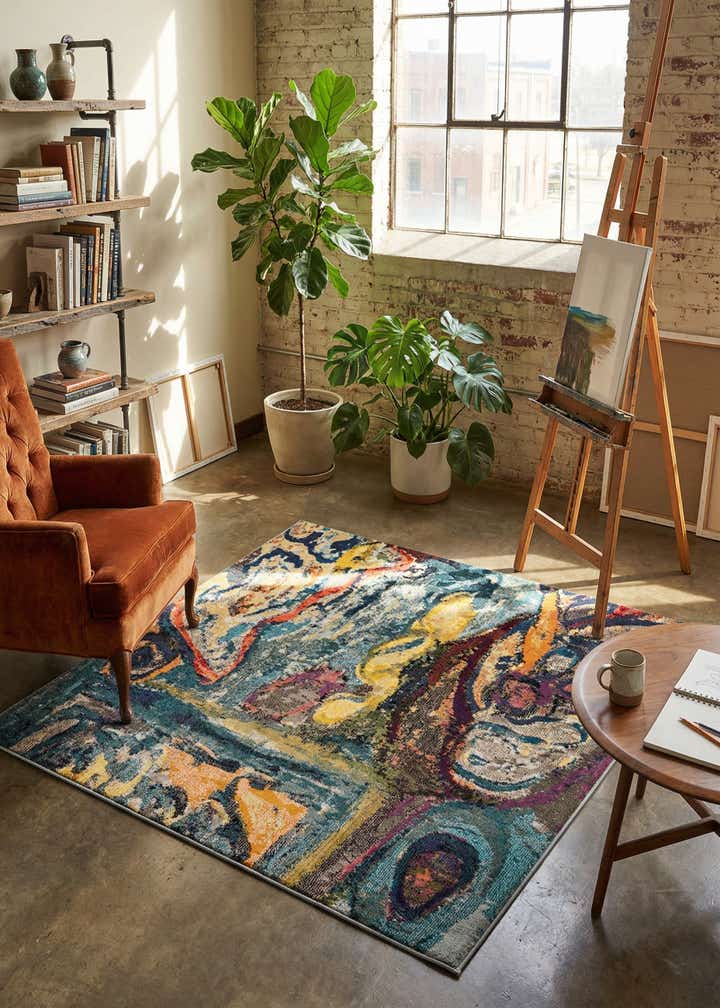5' 3 x 5' 3 Washable Haerfest Square Rug