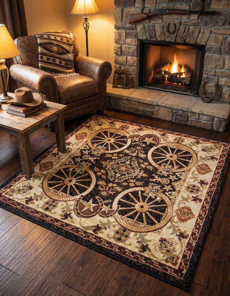 Detail image of 5' 3 x 5' 3 Pioneer Square Rug