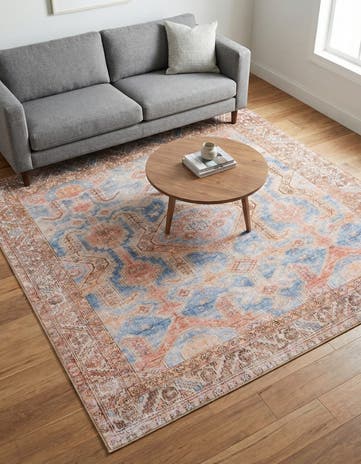 7' 6 x 7' 6 Washable Timeless Square Rug