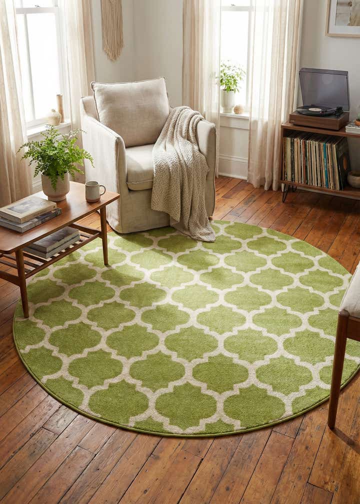 7' 10 x 7' 10 Lattice Round Rug