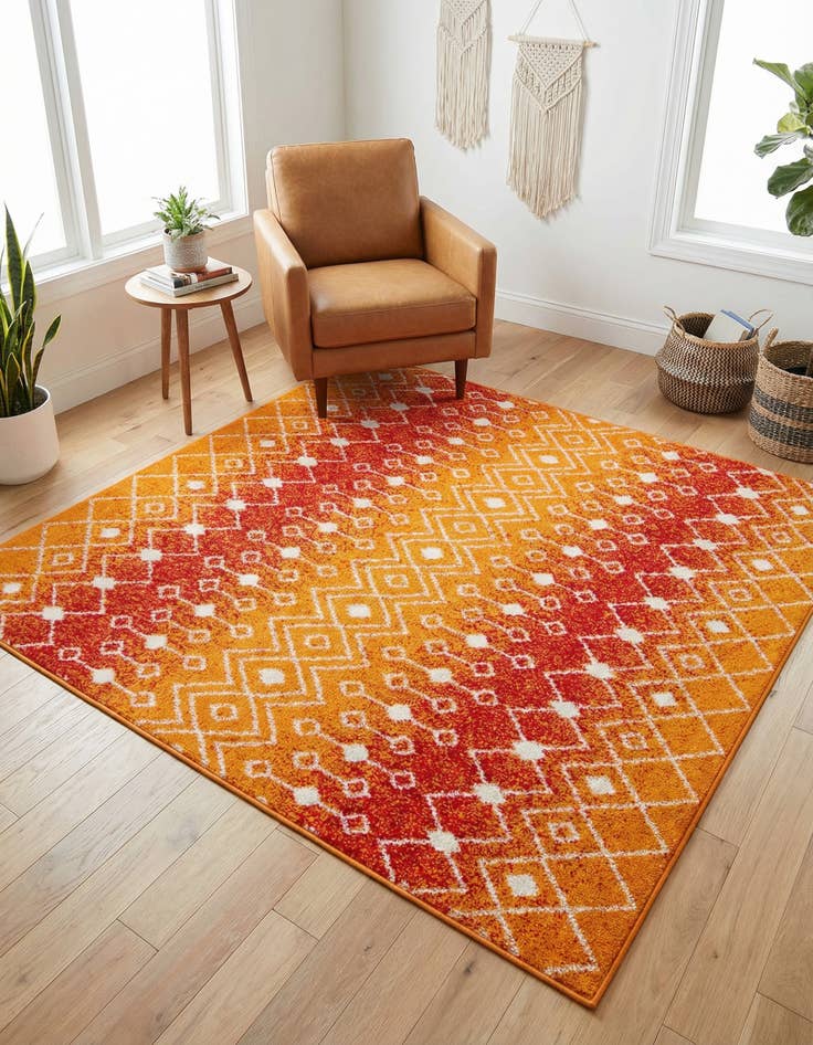 Detail image of 5' 3 x 5' 3 Moroccan Trellis Square Rug