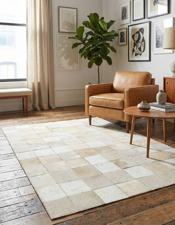 Detail image of 4' x 5' 10 Cowhide Stocks Rug